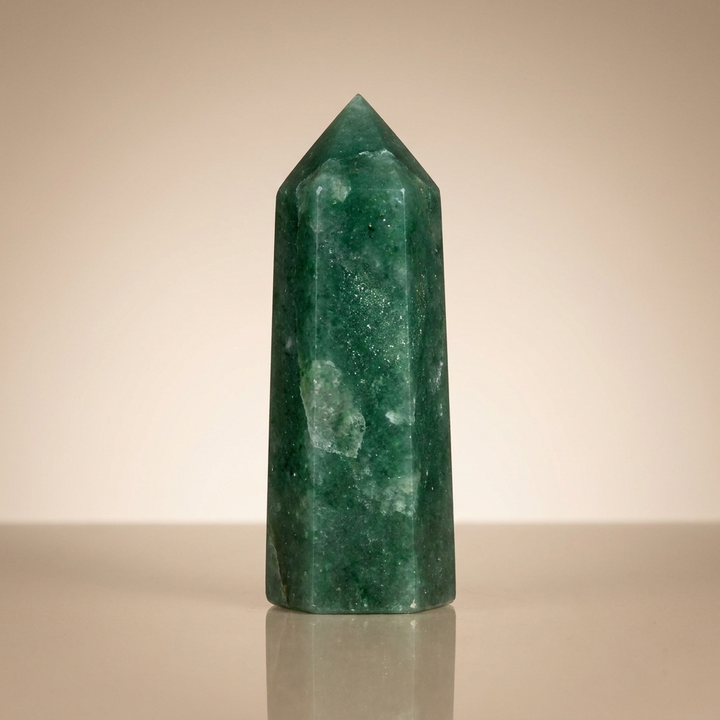 Natural Green Aventurine crystal tower – representative image; each natural stone varies slightly in pattern and shade