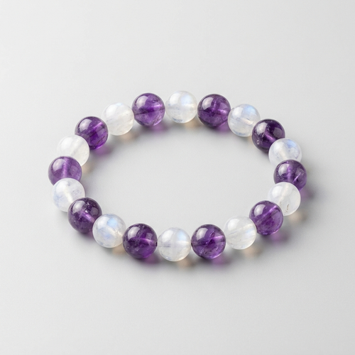 Restful Sleep Support Crystal Bracelet – Amethyst & Moonstone (Energised)