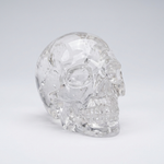 Carved clear quartz crystal skull – representative image; each natural stone varies slightly in clarity