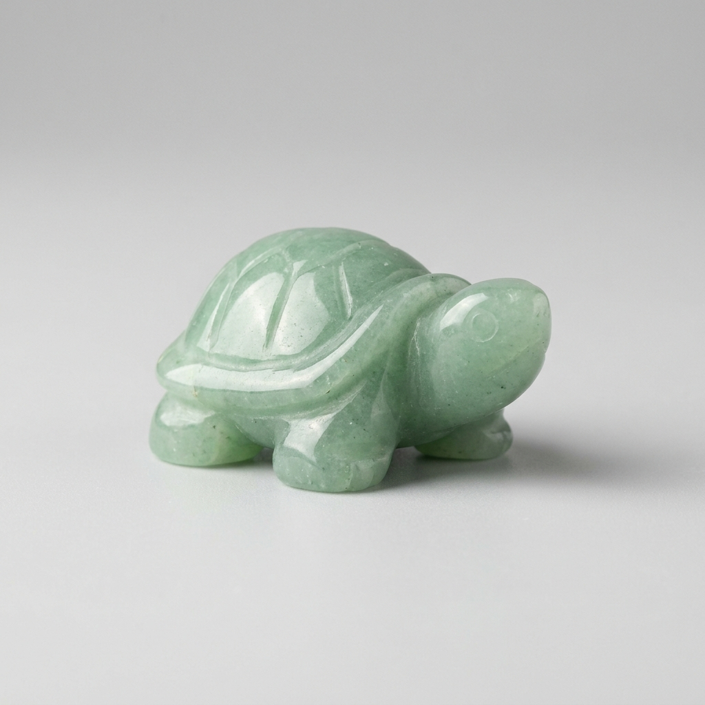 Carved crystal tortoise (kachua) – representative image; each natural stone varies slightly in shade