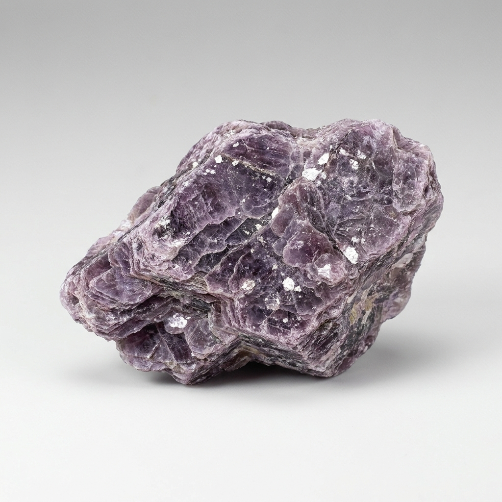 Raw natural lepidolite stone – representative image; each natural stone varies in colour, shape and size