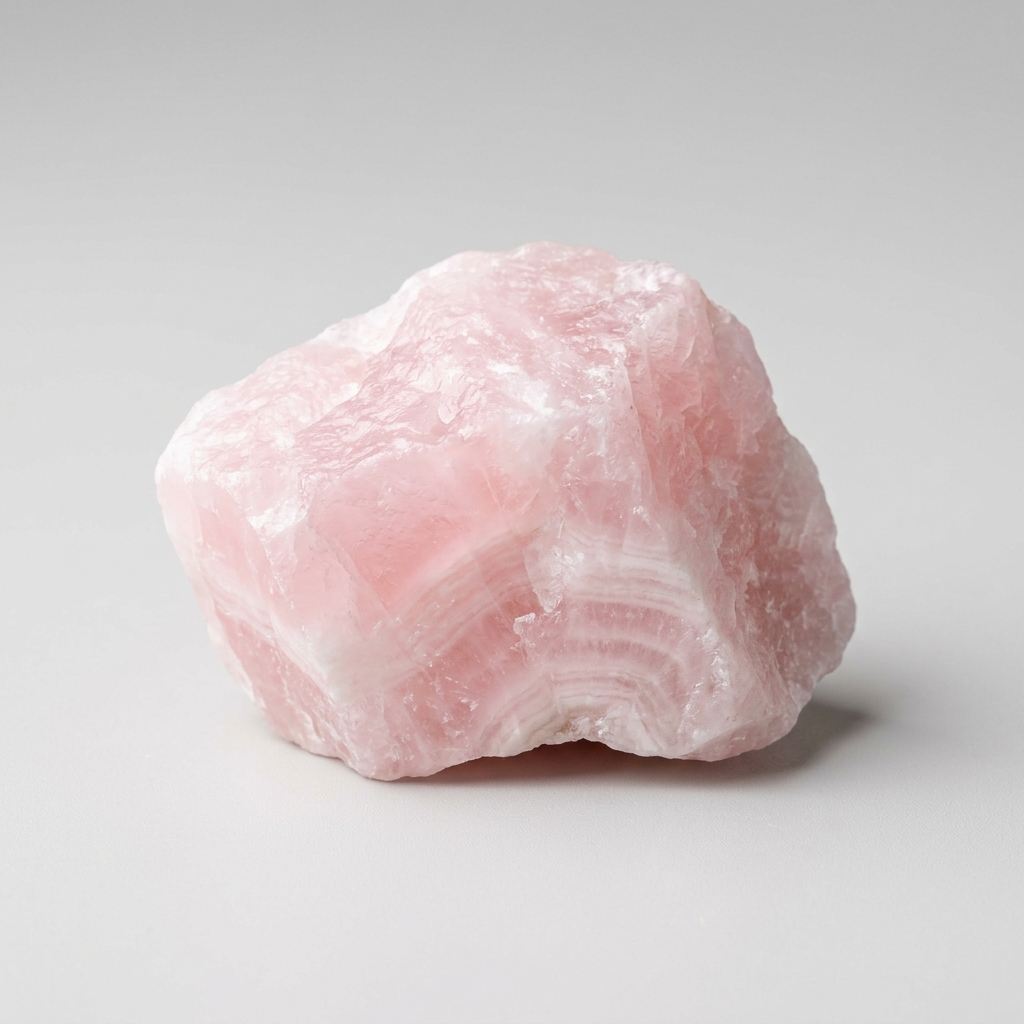 Raw natural mangano calcite stone – representative image; each natural stone varies in shade and size