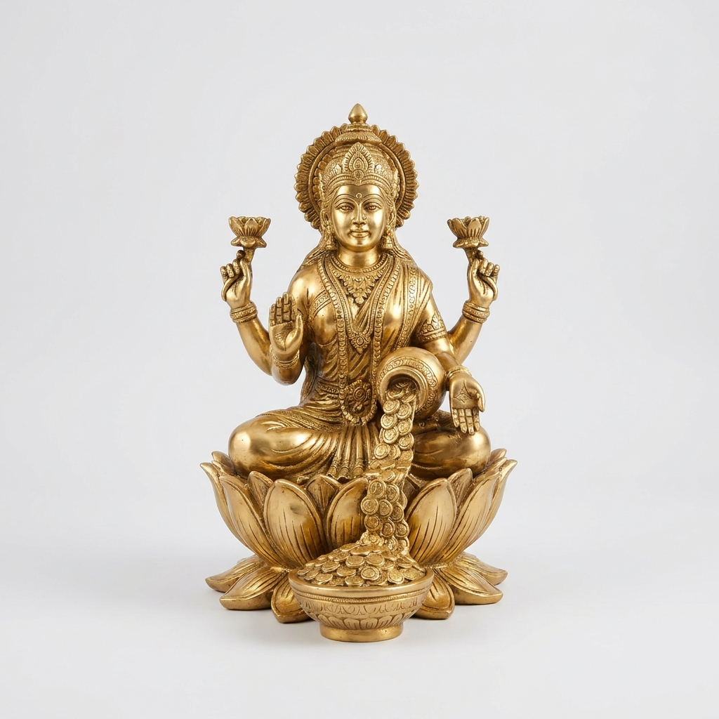 Brass Maa Lakshmi murti – representative image; brass is hand-finished and varies slightly