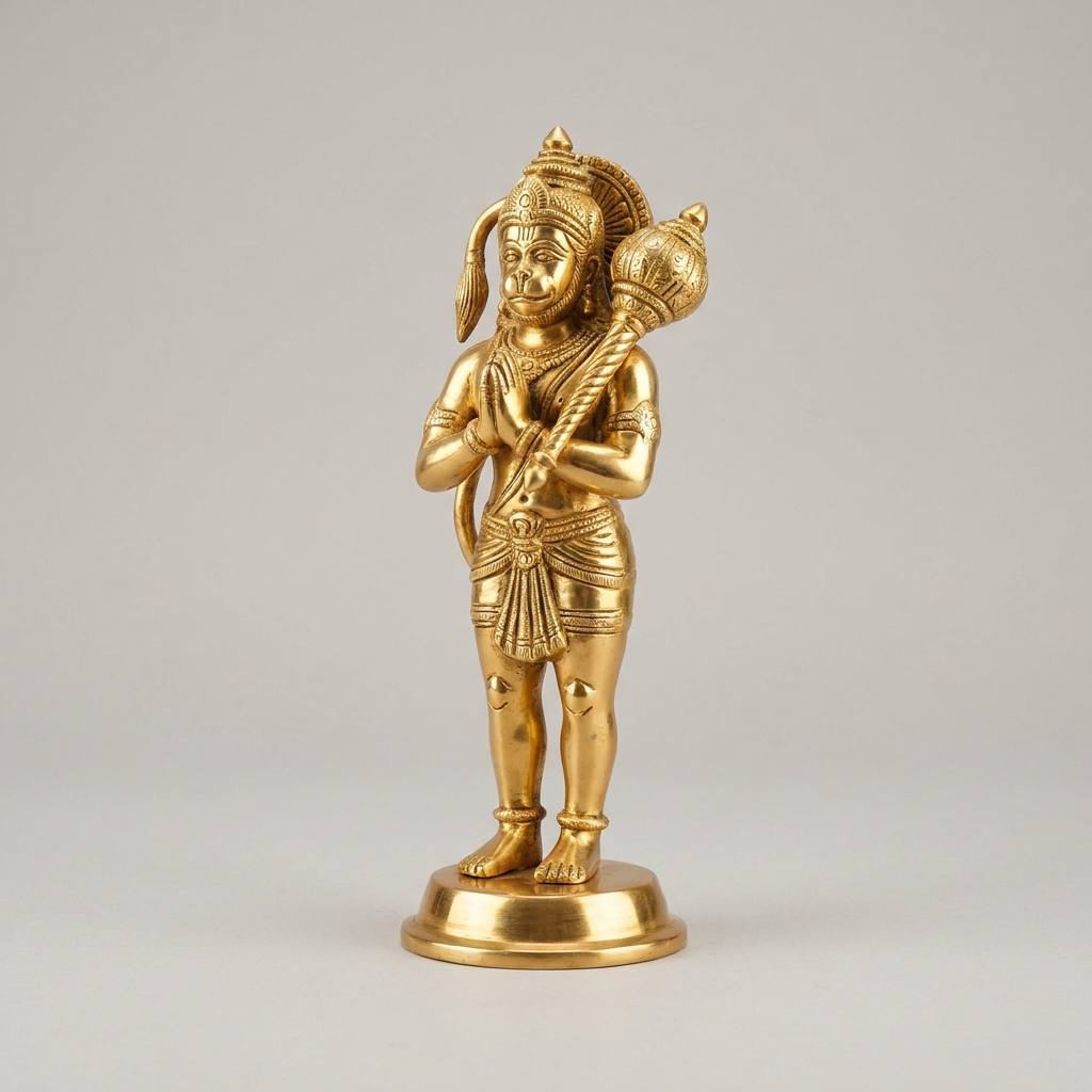 Brass Hanuman murti – representative image; brass is hand-finished and varies slightly