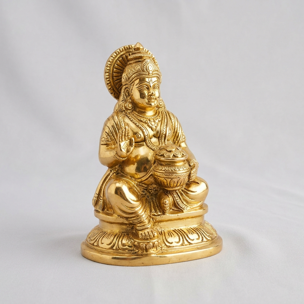 Brass Kuber murti – representative image; brass is hand-finished and varies slightly