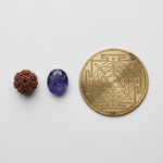Shani Sade Sati Relief Kit – 7 mukhi rudraksha, iolite and Shani yantra; representative image, kit contents vary slightly