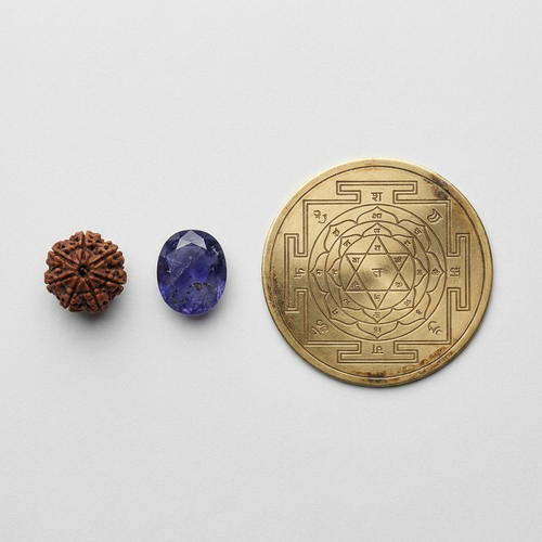 Shani Sade Sati Relief Kit – 7 Mukhi Rudraksha, Iolite & Shani Yantra (Energised)