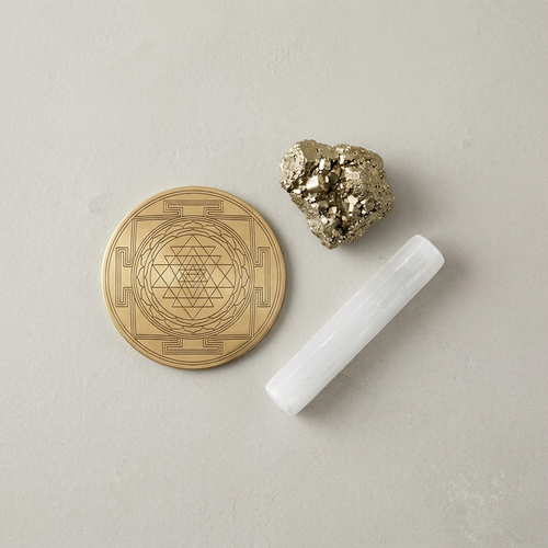 Griha Pravesh & Vastu Dosh Shanti Kit – Shree Yantra, Pyrite & Selenite (Energised)