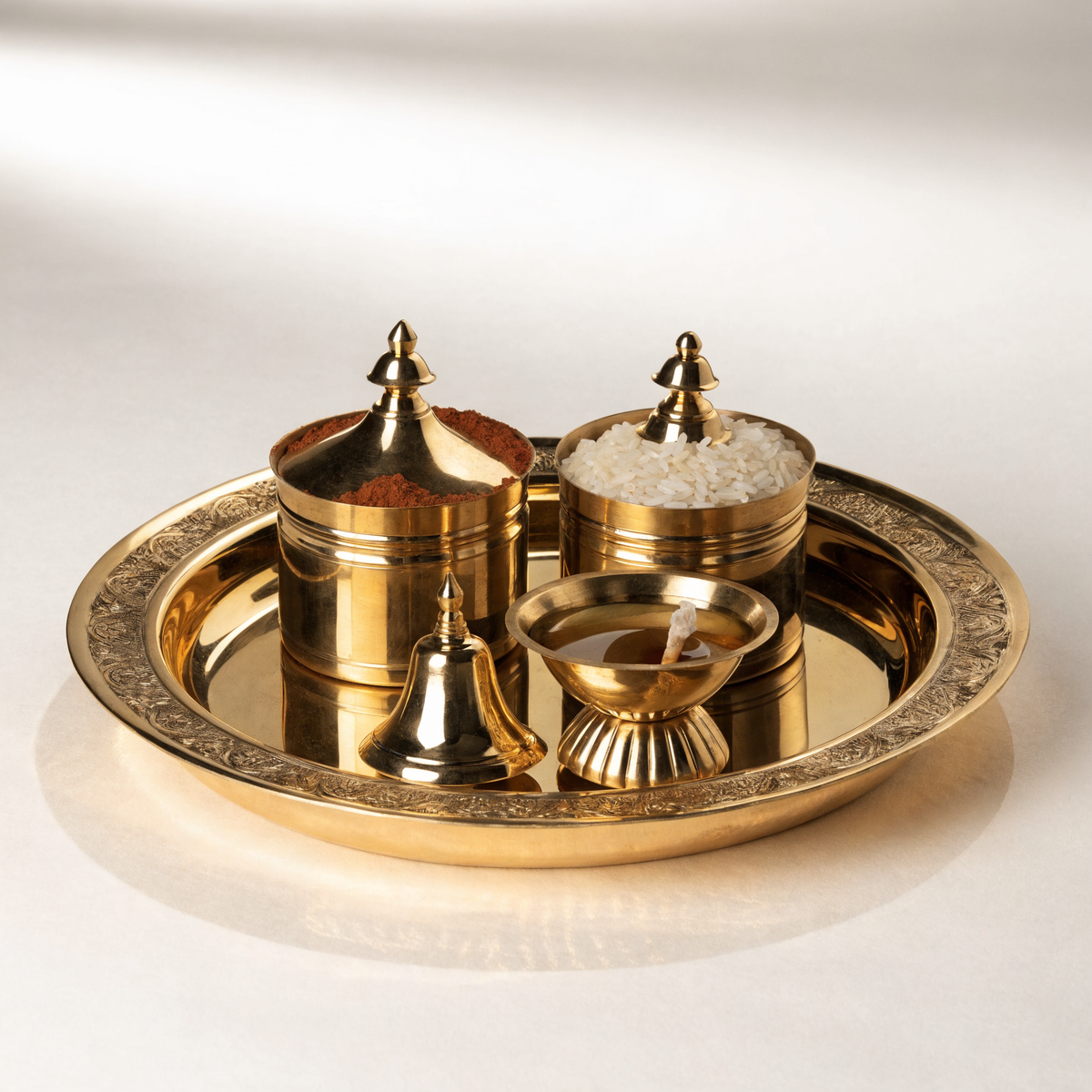 Decorative Puja Thali Set for Aarti