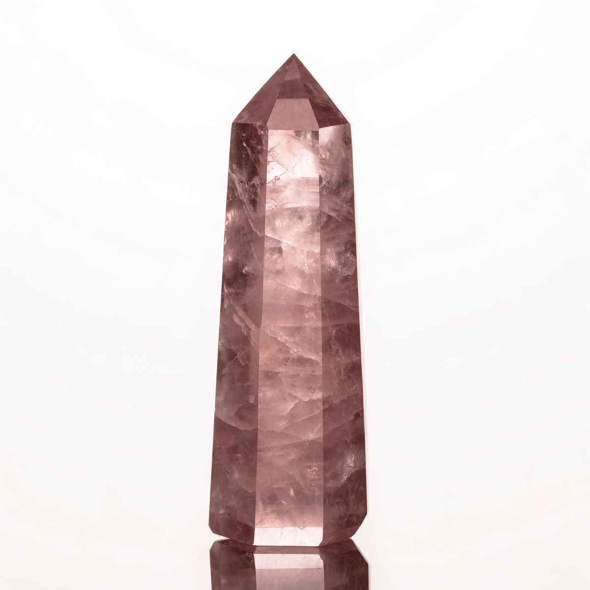 Natural Rose Quartz Crystal Tower