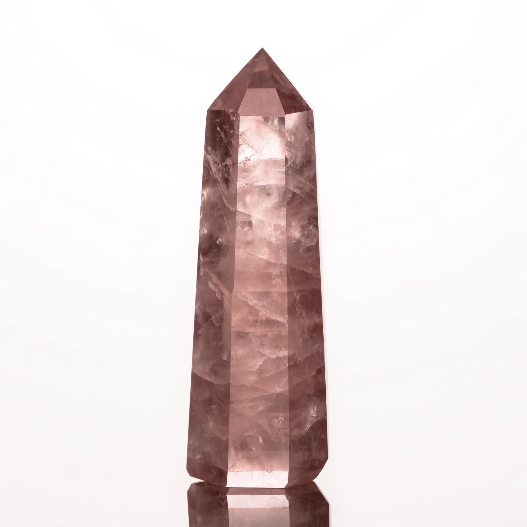 Natural Rose Quartz Crystal Tower