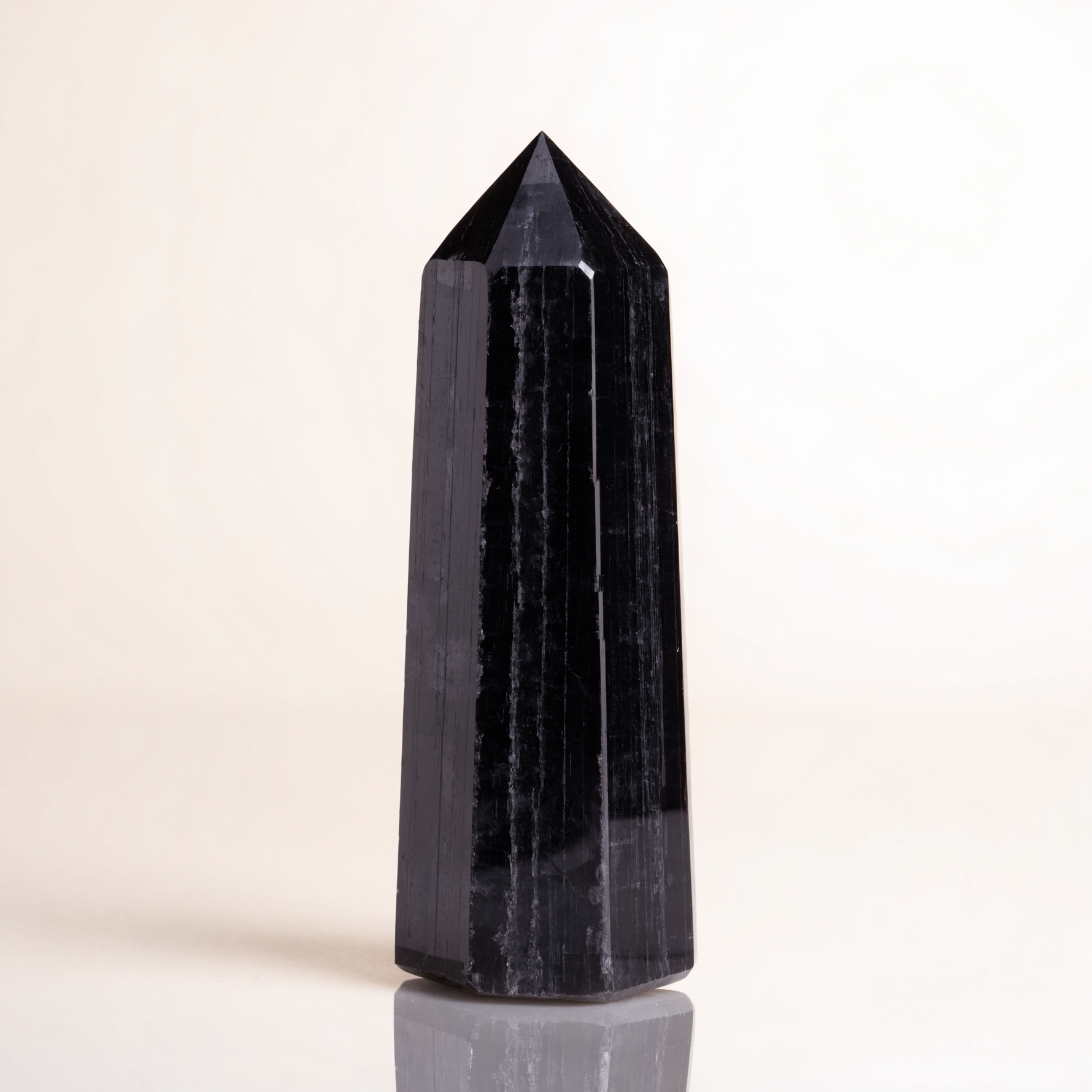 Natural Black Tourmaline Crystal Tower