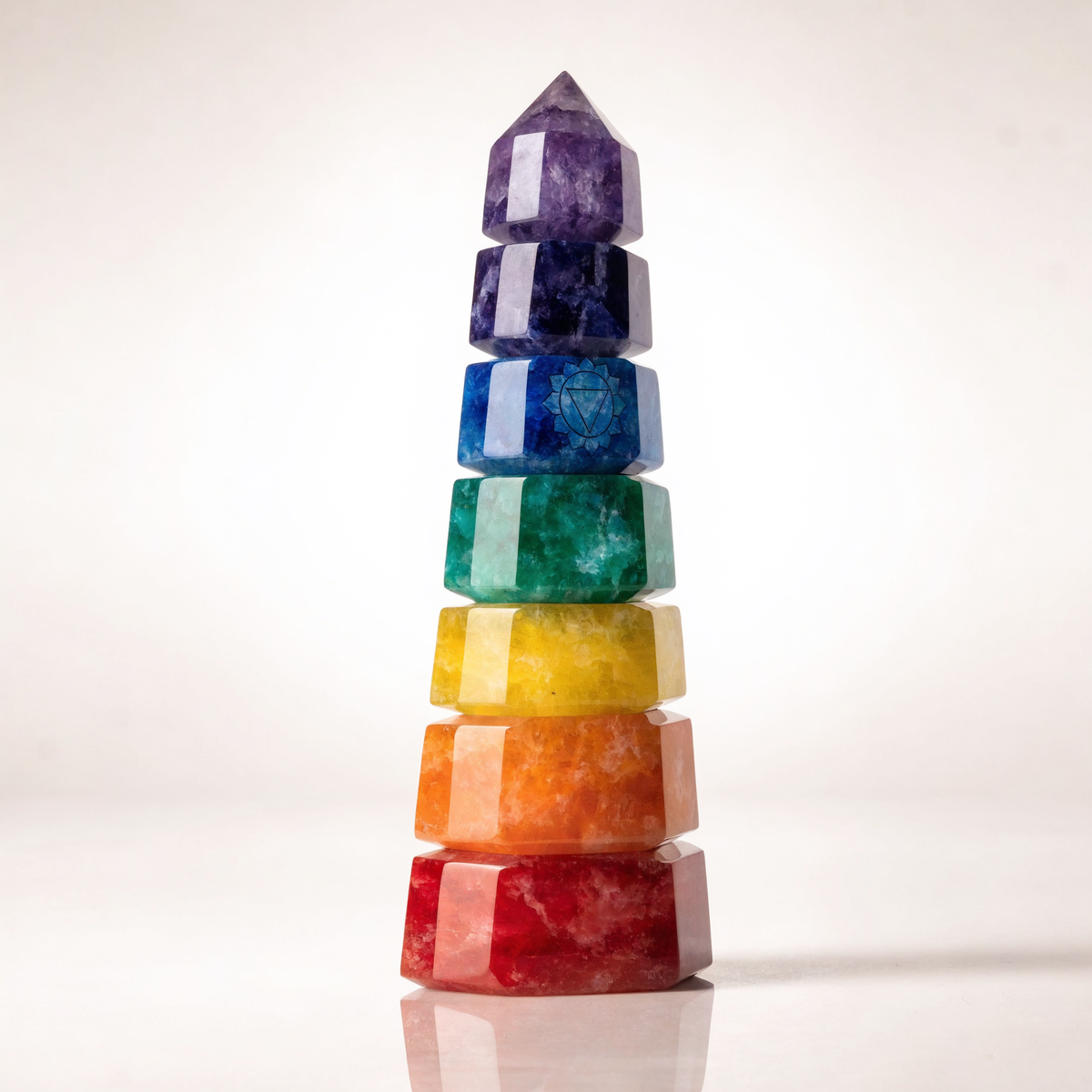 7 Chakra Bonded Crystal Tower