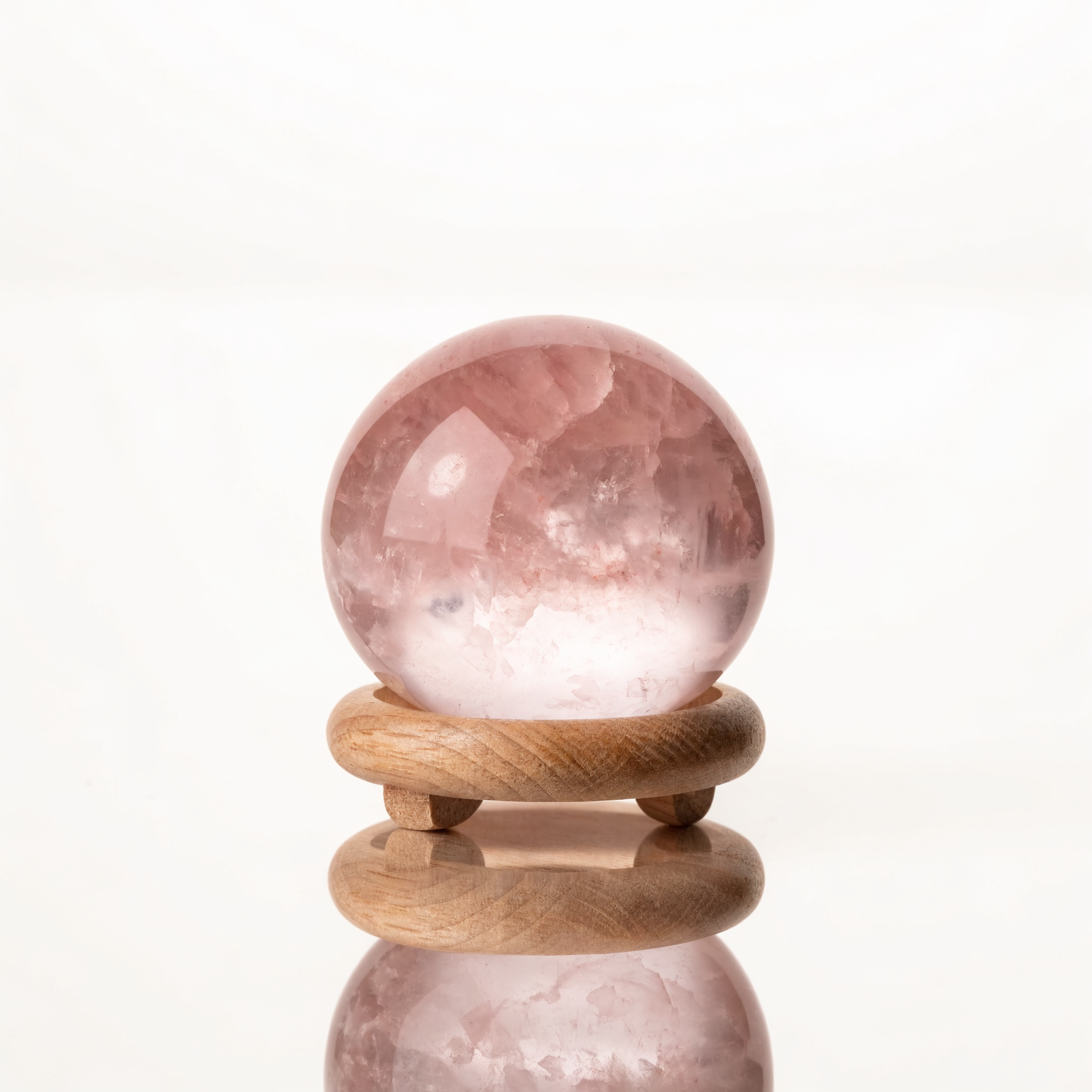 Natural Rose Quartz Crystal Sphere
