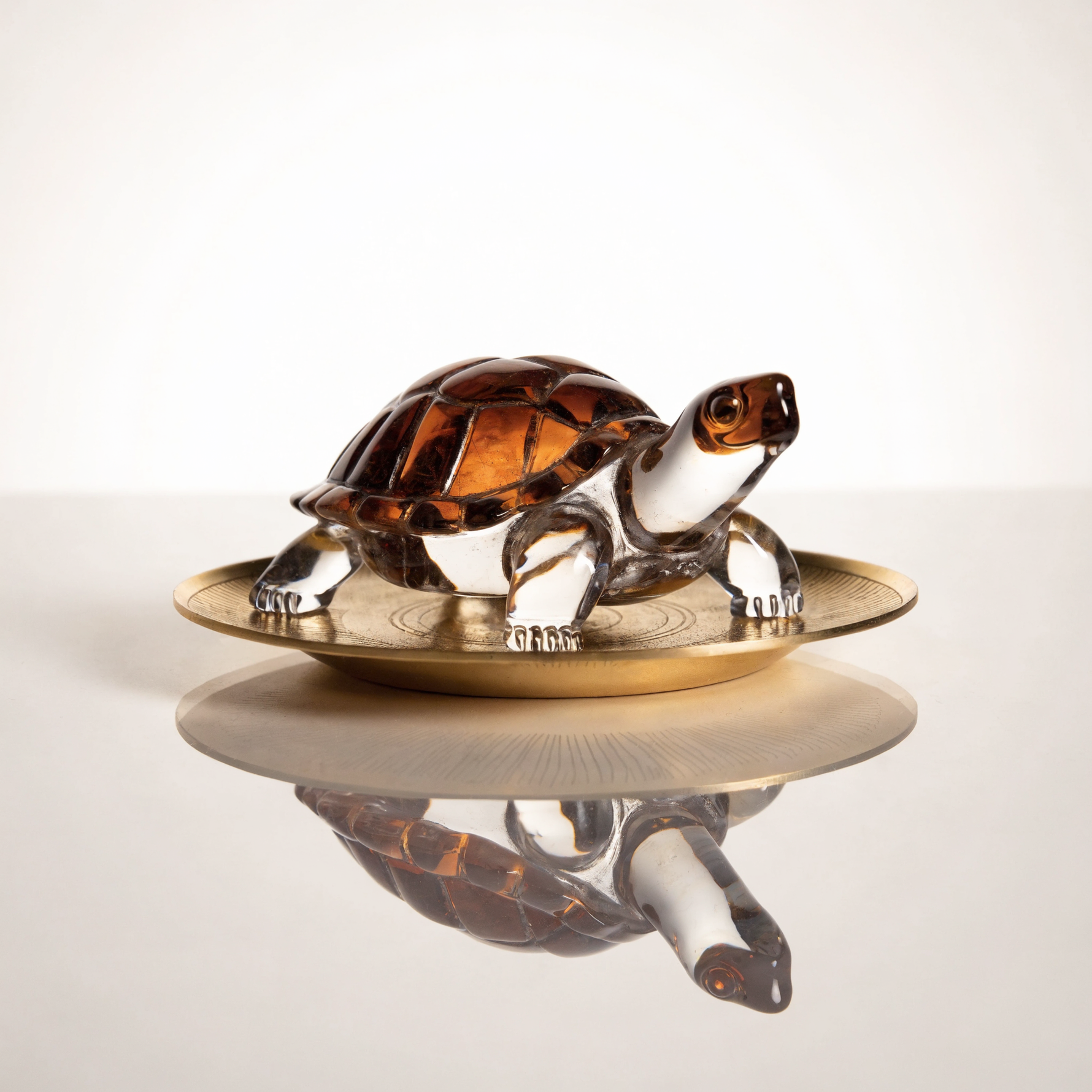 Crystal Tortoise on Metal Plate